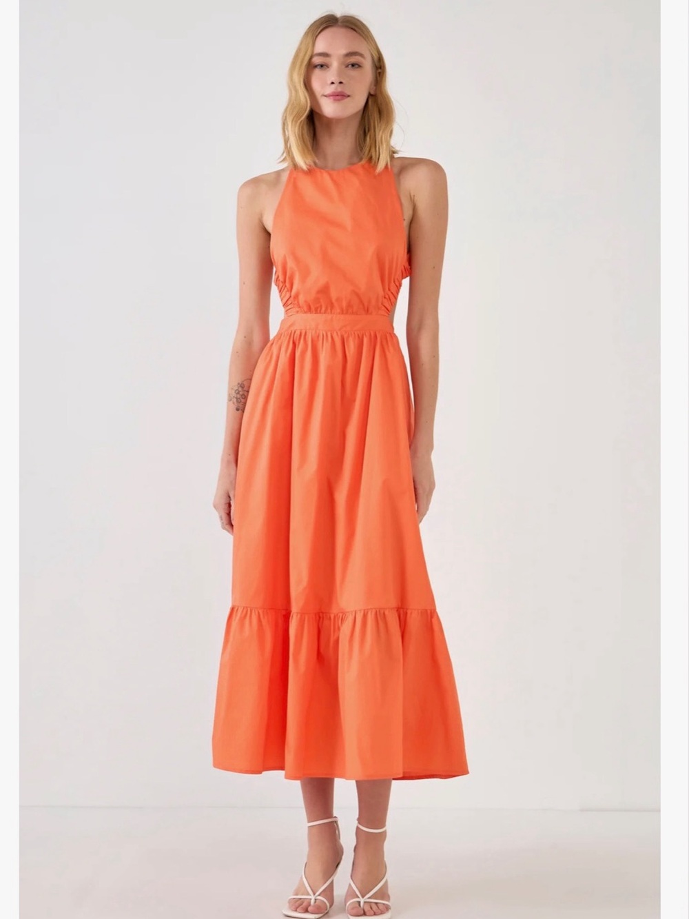 English Factory Orange Sleeveless/Backless (Originally $128CAD) Maxi Dress